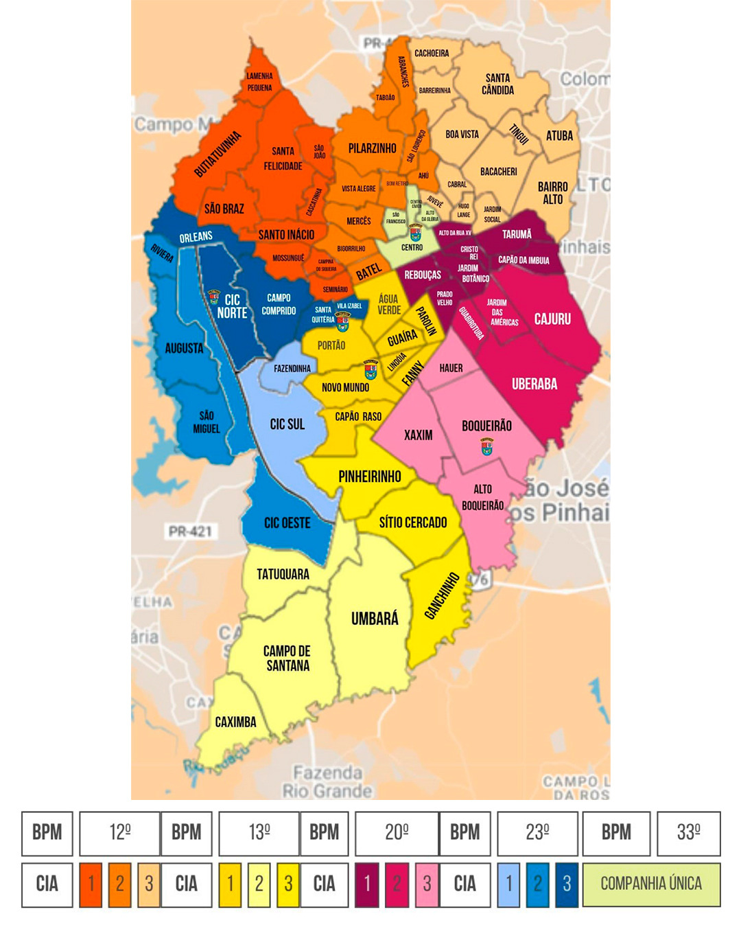 Mapa de Articulação - 1º CRPM