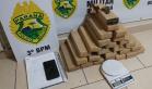 PM apreende mais de 20 quilos de maconha e uma pistola em situações distintas no Sudoeste do estado