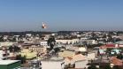 Polícia Militar apreende balão que caiu no bairro Boqueirão, em Curitiba, na manhã deste domingo