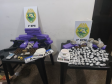 No Noroeste do estado, PM encaminha três pessoas e apreende 7,8 quilos de maconha e duas pistolas