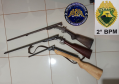 No Norte do estado, PM prende dois homens e apreende três armas de fogo e pinos de cocaína