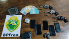 BPFRON recupera dois carros e apreende três armas de fogo em Guaíra, no Oeste do estado