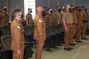 Oficiais e praças recebem a Medalha de Mérito do Comando-Geral durante solenidade em Curitiba