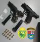 No Norte Pioneiro, PM encaminha sete pessoas e apreende três armas de fogo, drogas e munições, em situações distintas.