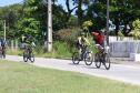 Mais de 200 ciclistas de todo Paraná participam junto com a PM de desafio de 27 quilômetros, no litoral