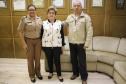 Curitiba, 14 de maio de 2018. Visita ao Gabinete da Comandante Geral pela Legião Paranaense do Expedicionário Comandante da PMPR Coronel Audilene Rosa de Paula Dias Rocha Presidente da Legião Paranaense do Expedicionário Rachel Madureira Regnier Subdiretor do Museu do Expedicionário Tenente Lino Junior