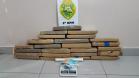 PM apreende quase 20 quilos de maconha e uma pistola com mira a laser, no Litoral do estado; três pessoas são presas