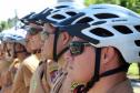 Matinhos, 15 de janeiro de 2019. Operação Verão 2018/2019 - Policia promoe nivelamento de patrulhamento com bicicletas.