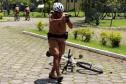 Matinhos, 15 de janeiro de 2019. Operação Verão 2018/2019 - Policia promoe nivelamento de patrulhamento com bicicletas.