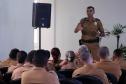 Matinhos, 15 de janeiro de 2019. Operação Verão 2018/2019 - Policia promoe nivelamento de patrulhamento com bicicletas.