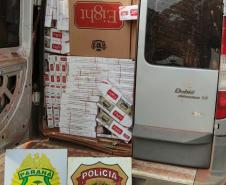 No Oeste do Paraná, ação conjunta entre policiais militares e federais resulta na apreensão de grande carga de cigarros contrabandeados