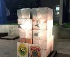 Operação Hórus: Policiais militares e federais apreendem mais de 300 quilos de maconha e 600 pacotes de cigarro contrabandeado, no Oeste do Paraná