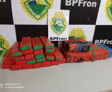 BPFron aborda adolescente em motocicleta e acaba localizando mais de 34 quilos de maconha