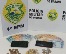 Em menos de oito horas, PM encaminha seis pessoas, apreende drogas, dinheiro, celulares e veículo clonado no Norte do Paraná
