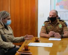 Comandante-Geral da PM recebe prefeita de Clevelândia em Curitiba