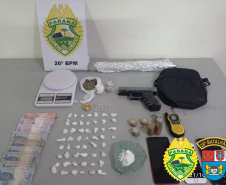 Cinco pessoas são encaminhadas e uma arma de fogo e drogas são apreendidos pela PM nos Campos Gerais