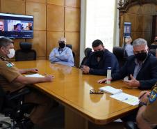 Comandante-Geral da PM recebe prefeito de Ribeirão Claro (PR) em Curitiba