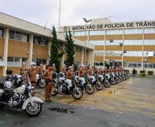 Batalhão de Polícia de Trânsito recebe novo comandante durante solenidade em Curitiba