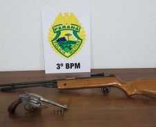 PM apreende armas e munições durante ocorrência em Palmas (PR) 
