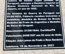 Praça de Imbituva recebe placa com o nome de herói da Polícia Militar que lutou na Guerra do Paraguai