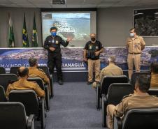 Trabalho de segurança do Porto de Paranaguá pauta aula prática do Curso Superior da PMPR