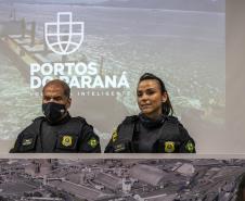 Trabalho de segurança do Porto de Paranaguá pauta aula prática do Curso Superior da PMPR