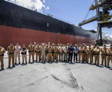 Trabalho de segurança do Porto de Paranaguá pauta aula prática do Curso Superior da PMPR