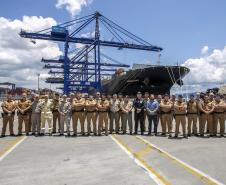 Trabalho de segurança do Porto de Paranaguá pauta aula prática do Curso Superior da PMPR
