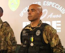 Durante o evento ocorreram homenagens, entrega de certificados e medalhas a policiais que se destacaram ao longo dos anos