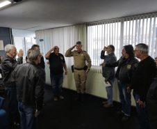 Veteranos do Batalhão de Controle de Tráfego visitam o BPTran após mais de 50 anos