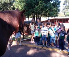 Crianças fazem visita a Batalhão da PM em Cascavel (PR), Oeste do estado