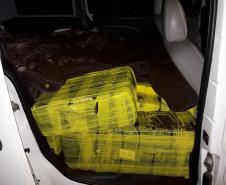 Quase 800 quilos de maconha são apreendidos em abordagem na PR 182, no Sudoeste do estado