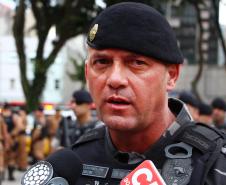 Curitiba, 11 de maio de 2018. Lançamento da Operação Tiradentes IIComandante do Bope Ten.-Cel. Hudson Leoncio Teixeira