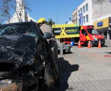 Curitiba 22 de maio de 2018 - Simulação maio amarelo 17º BPM