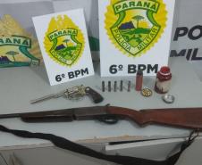 Armas e munições são apreendidas pela PM em Cascavel (PR); seis pessoas são encaminhadas