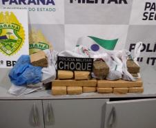 Em Cascavel, PM retira quase 80 quilos de maconha de circulação e prende quatro pessoas em situações distintas