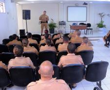 Matinhos, 15 de janeiro de 2019. Operação Verão 2018/2019 - Policia promoe nivelamento de patrulhamento com bicicletas.