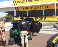 Ação conjunta do BPRv e da PRF resulta na apreensão de 365 quilos de maconha em Iporã, no Oeste do estado