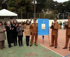 Colombo, 09 de julho de 2019. Passagem de Comando do 22º BPM. Foto: Ten.-Cel. QOPM Sérgio Augusto Ramos e familiates, participam da inauguração da foto da Galeria de Ex-comandantes.