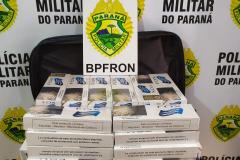 Em situações distintas, equipes do BPFron apreende 100 pacotes de cigarros e mais de 900 gramas de maconha no Oeste do estado