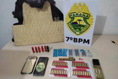 Em apoio ao Poder Judiciário, Polícia Militar apreende dezenas de munições e encaminha homem em Goioerê, no interior do Paraná