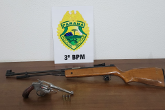 PM apreende armas e munições durante ocorrência em Palmas (PR) 