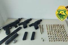 Polícia Militar do Litoral do estado apreende cinco armas de fogo e 260 munições em situações distintas