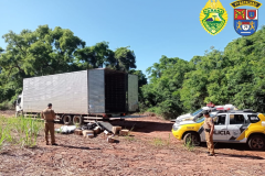 No Noroeste do estado, PM recupera caminhão pouco tempo após o roubo