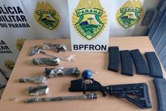 BPFRON apreende mais de 87 quilos de maconha, fuzil e carregadores no Oeste do estado