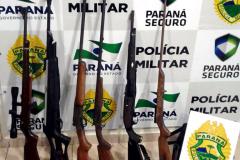 Oito Armas de fogo e munições são apreendidas pela Polícia Militar em Mariópolis, Sudoeste do estado