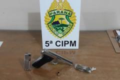 Pistola e maconha são apreendidas pela Polícia Militar no município de Terra Boa (PR); jovem é encaminhado