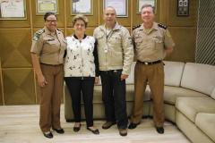 Curitiba, 14 de maio de 2018. Visita ao Gabinete da Comandante Geral pela Legião Paranaense do ExpedicionárioComandante da PMPR Coronel Audilene Rosa de Paula Dias Rocha Presidente da Legião Paranaense do Expedicionário Rachel Madureira Regnier Subdiretor do Museu do Expedicionário Tenente Lino Junior Chefe da 5ª Seção do EM Ten.-Cel. Vanderley Rothenburg