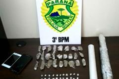 Porções de maconha e de crack são apreendidas pela PM no Sudoeste do estado

