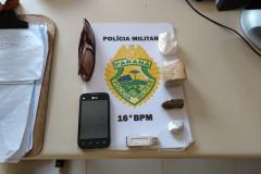 No Centro-Sul do estado, PM apreende veículo e drogas após acompanhamento tático